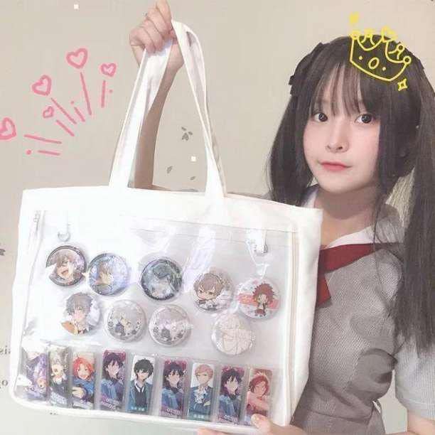 Amazon.co.jp: 痛バッグ ネイビー 紺 A4 トートバッグ イベント オタ活